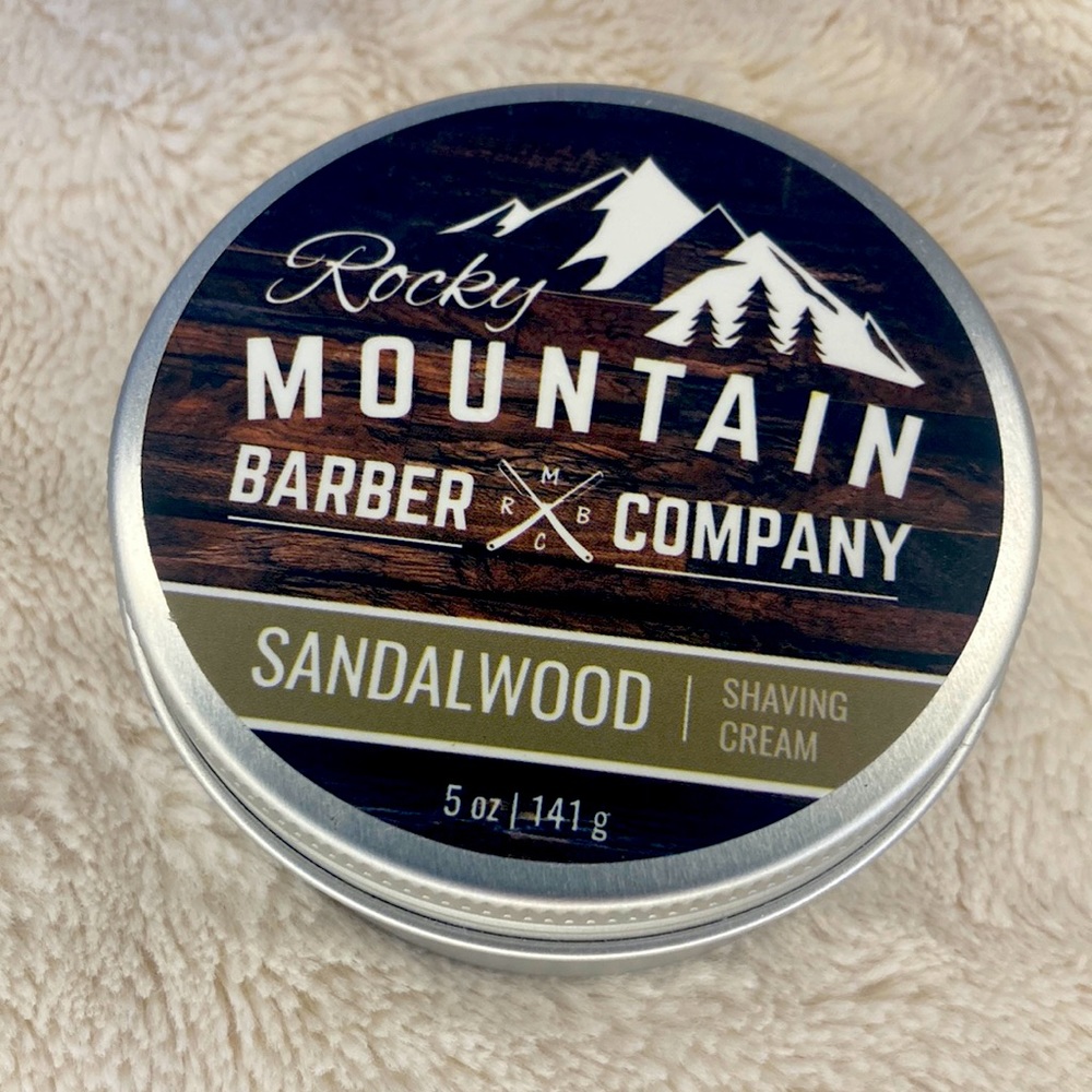 Rocky Mountain Barber Company shaving cream sandalwood